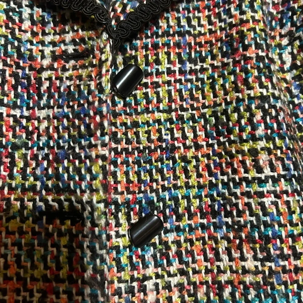 Y2K Sagharbor Women’s Wool Blazer Button Up Multi Colors Suit Jacket Size 14P - Picture 6 of 11